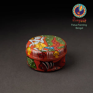 Bengal Patua Handpainted Stainless Steel Multi Utility Container