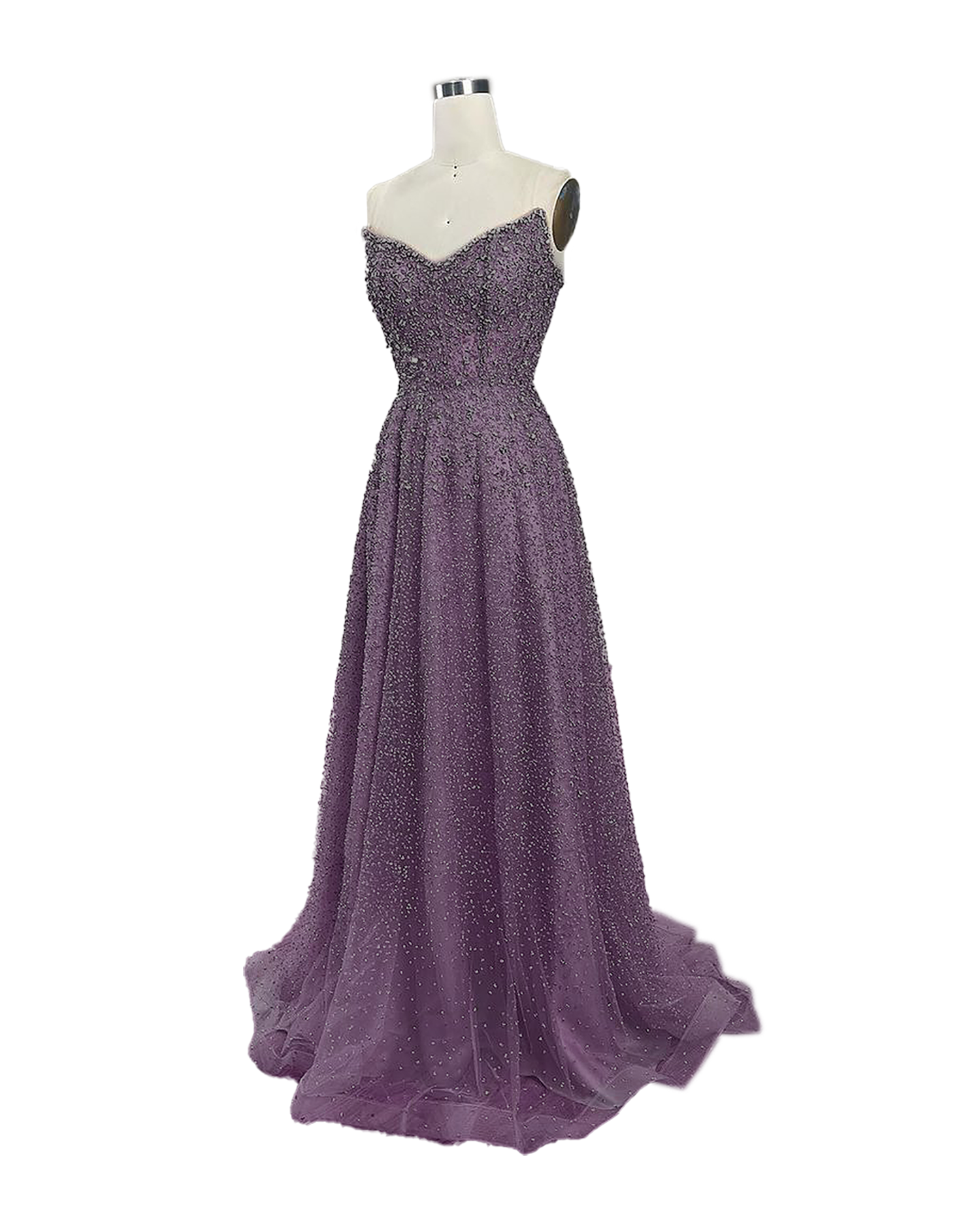 Dylan & Davids Long Strapless Hand Beaded Formal Couture Dress