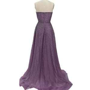 Dylan & Davids Long Strapless Hand Beaded Formal Couture Dress
