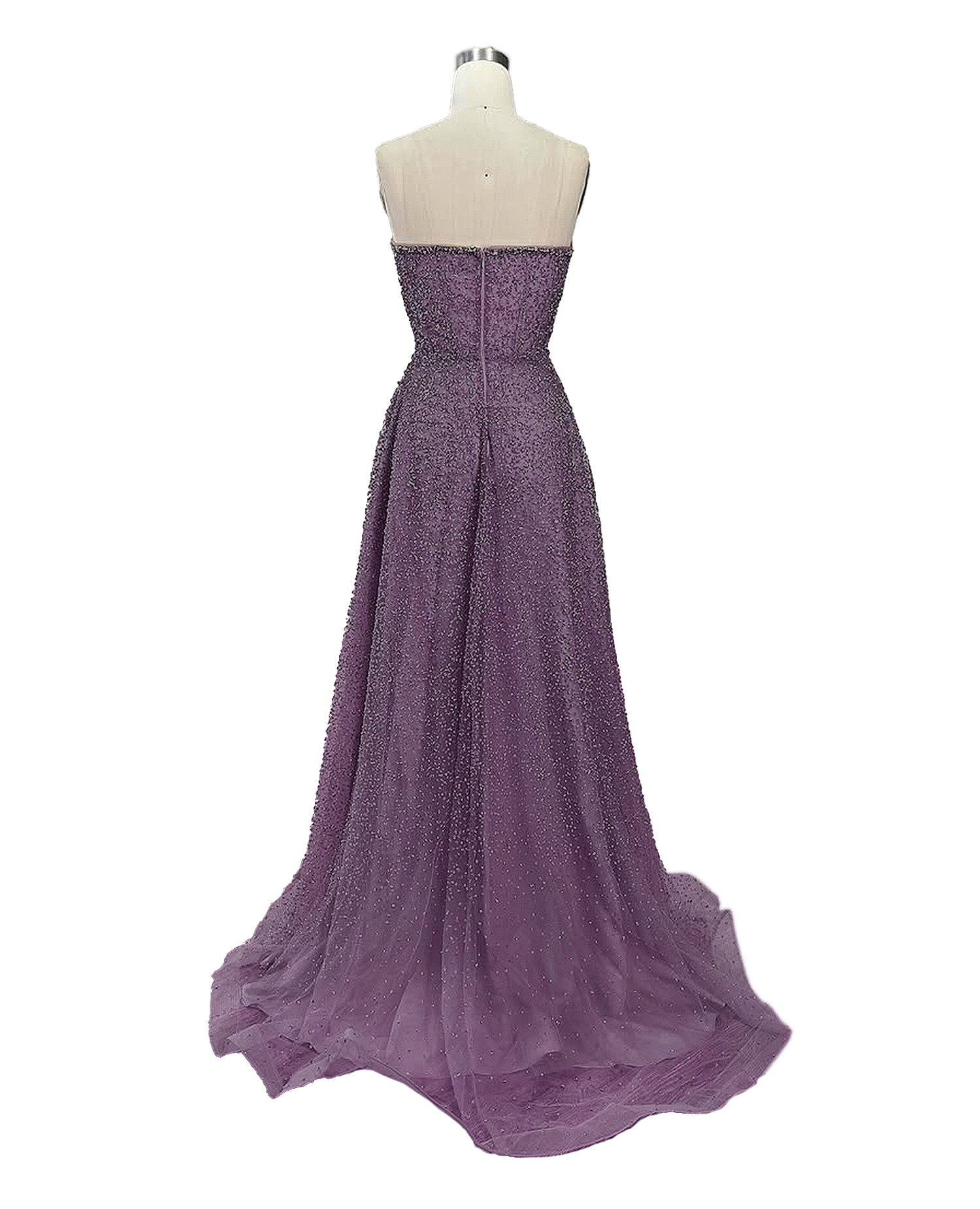 Dylan & Davids Long Strapless Hand Beaded Formal Couture Dress
