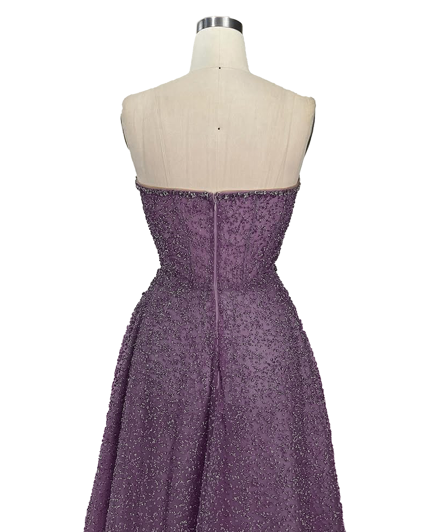 Dylan & Davids Long Strapless Hand Beaded Formal Couture Dress