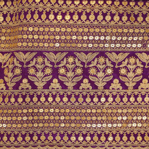 Purple Georgette Suit with Embroidery and Shantoon Bottom