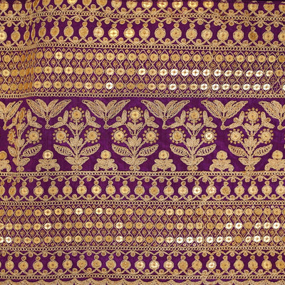 Purple Georgette Suit with Embroidery and Shantoon Bottom