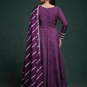 Purple Organza Dress with Charming Prints – Ready to Wear