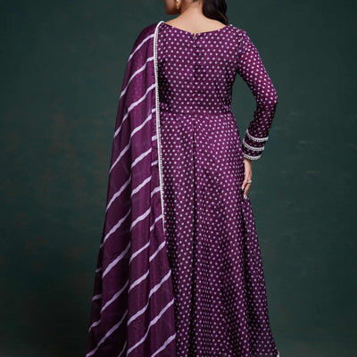 Purple Organza Dress with Charming Prints – Ready to Wear