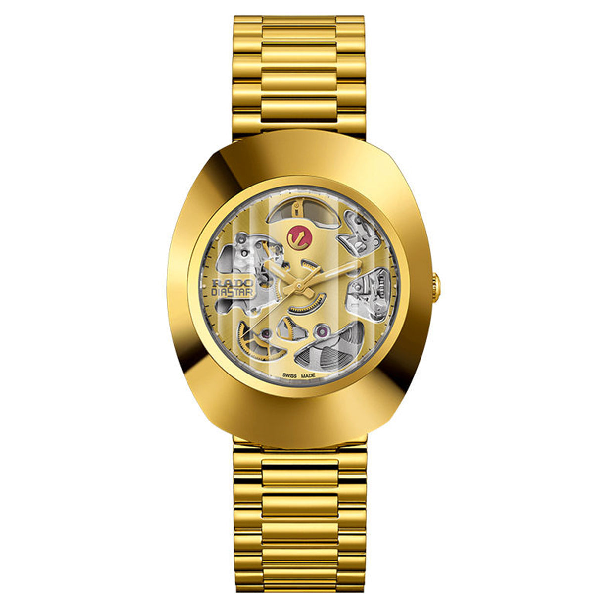 Rado Diastar Original Skeleton Gold Dial Men's Watch 35mm