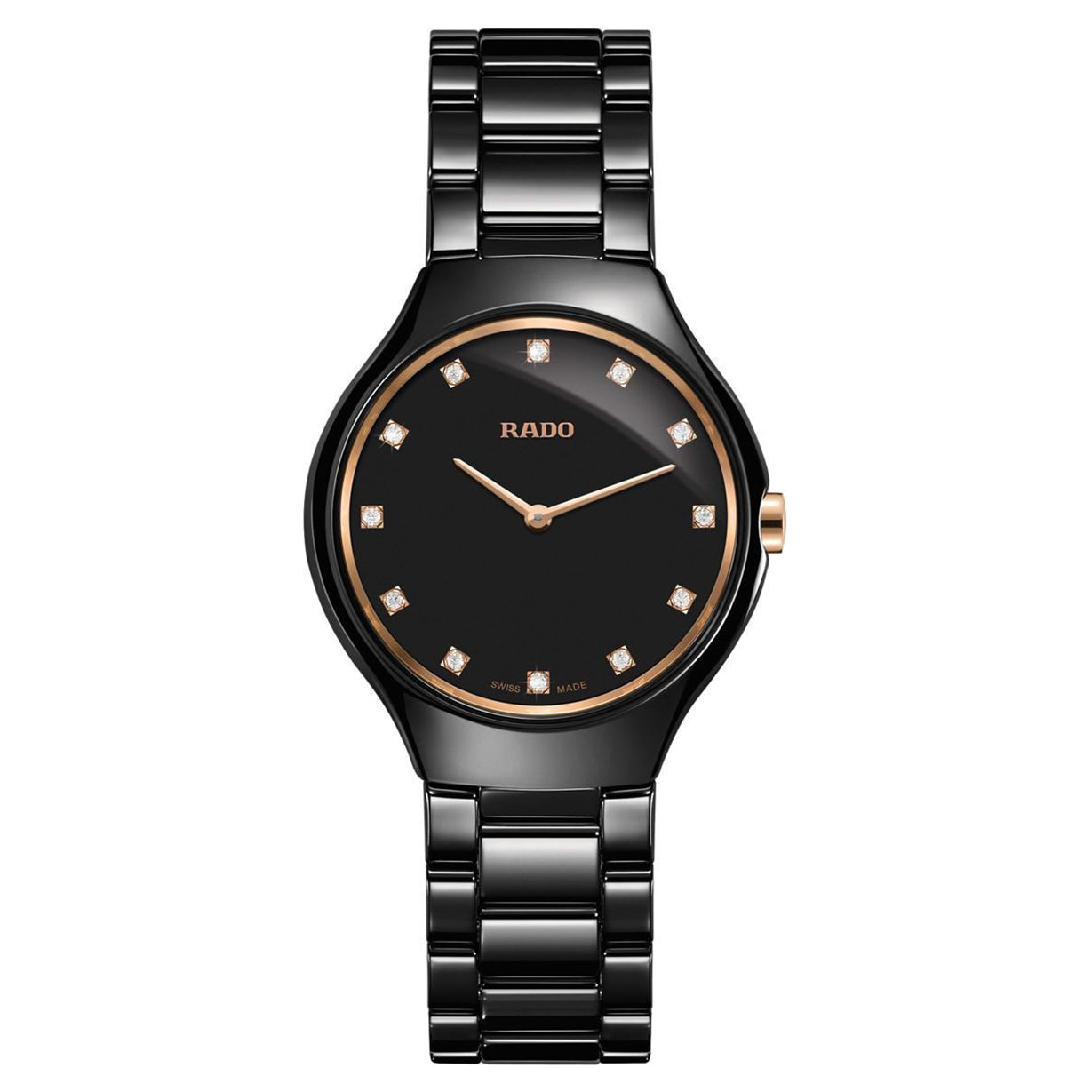 Rado True Black Dial Women 30mm