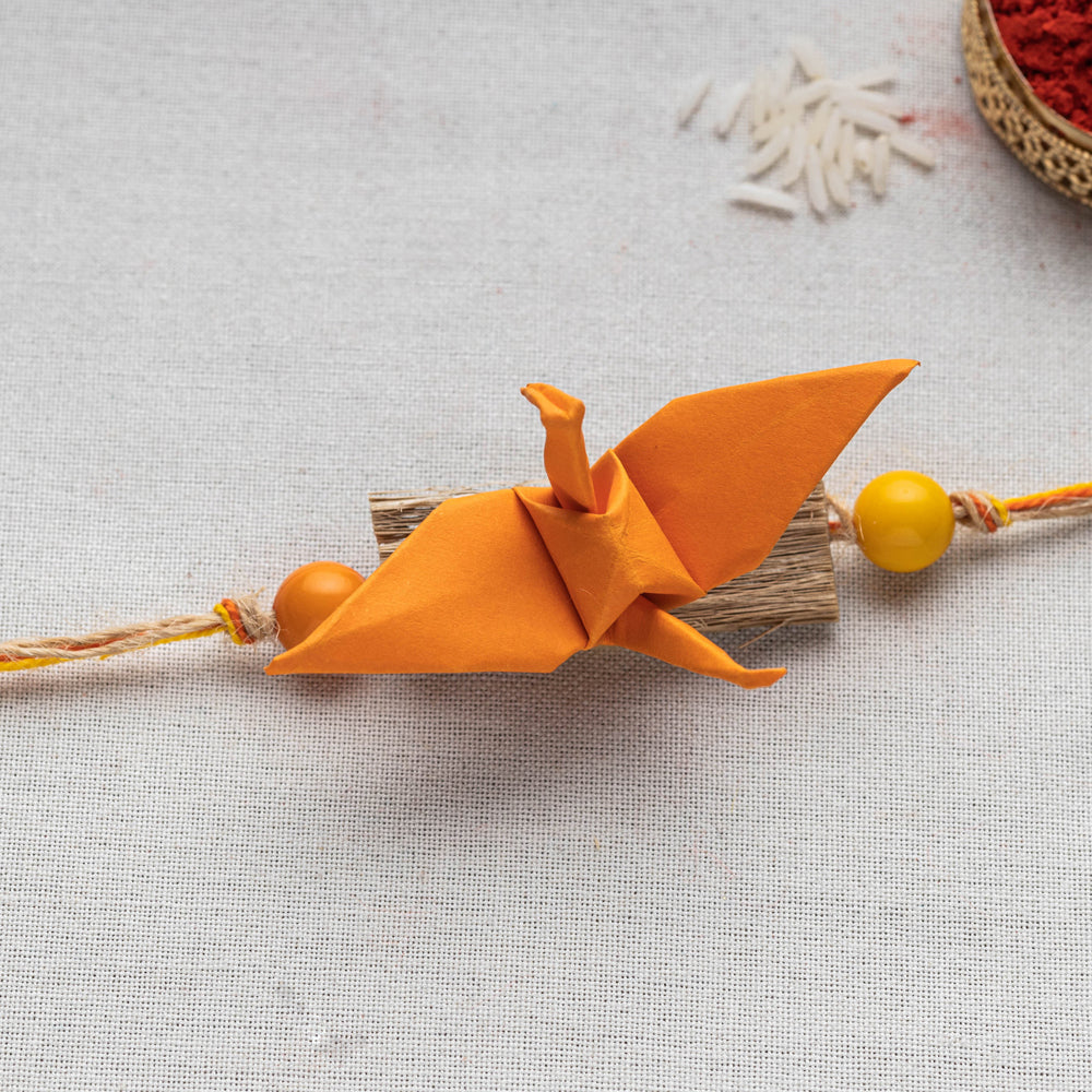 Bird - Handmade Origami Paper Art Rakhi (Assorted Colours)