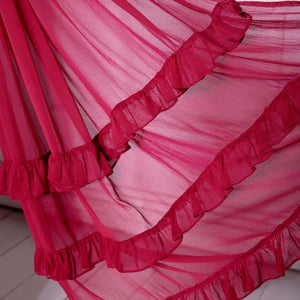 Red Georgette Gown with Matching Dupatta