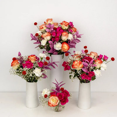 Cupid's Flirty Pink Flower Centerpieces