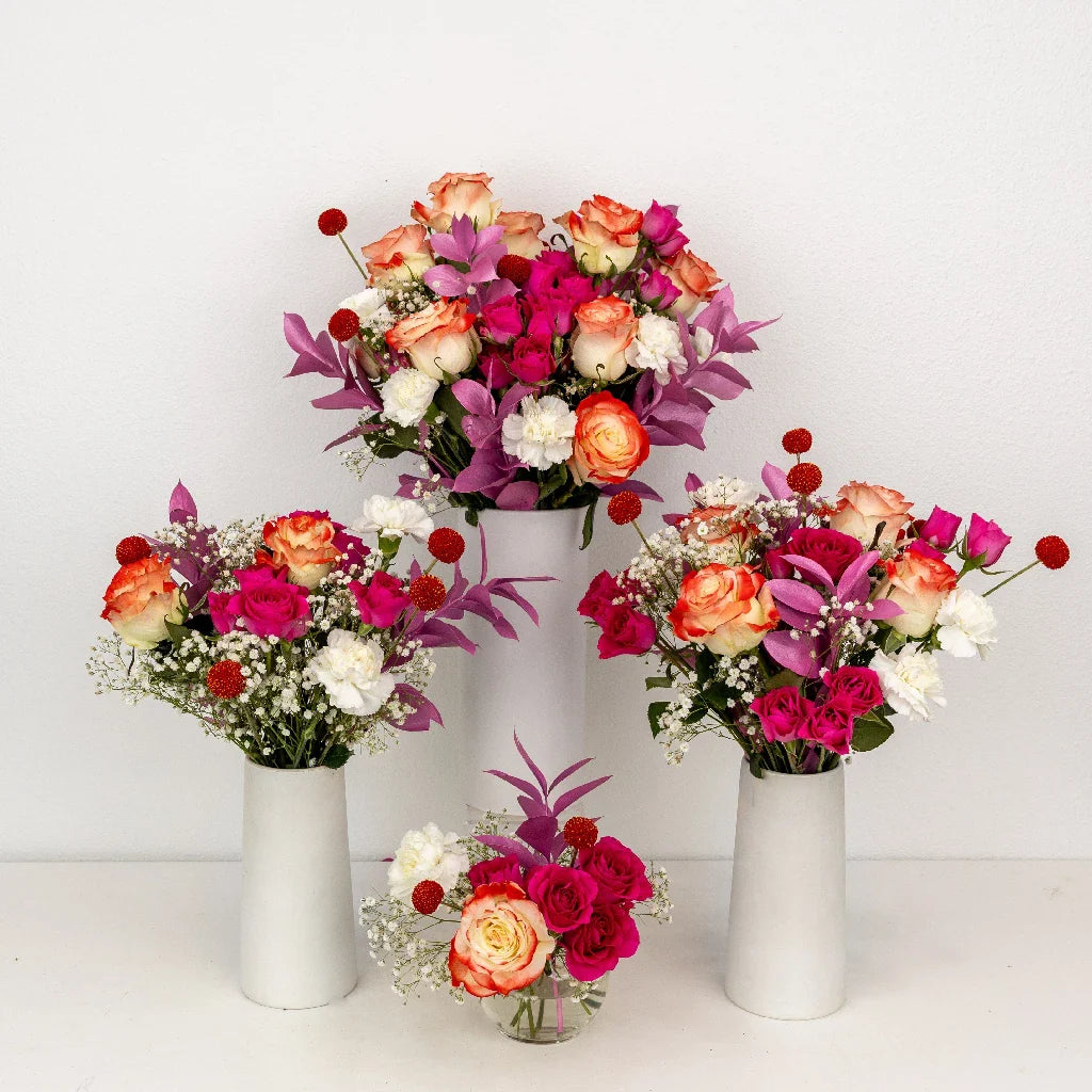 Cupid's Flirty Pink Flower Centerpieces