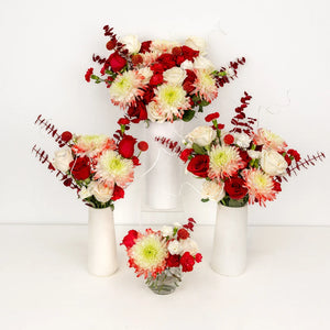 Scarlet Red Flower Centerpieces