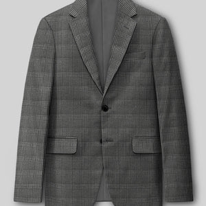 Reda Azelo Gray Checks Wool Jacket