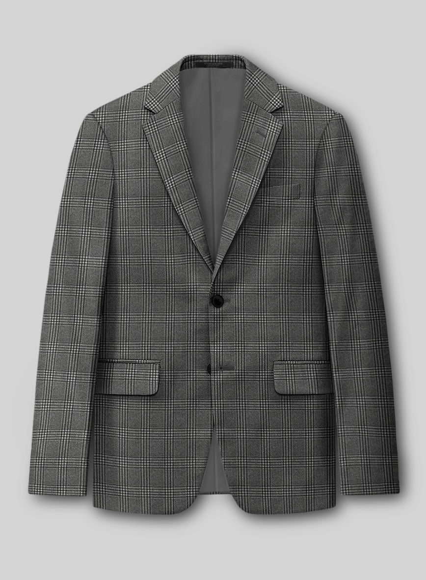 Reda Azelo Gray Checks Wool Jacket