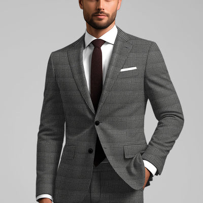 Reda Azelo Gray Checks Wool Jacket