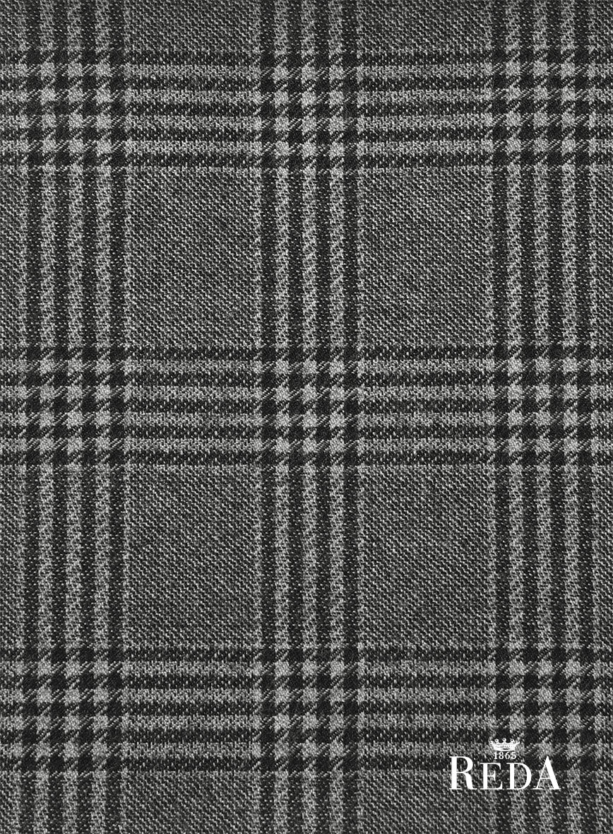 Reda Azelo Gray Checks Wool Jacket
