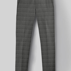 Reda Azelo Gray Checks Wool Pants