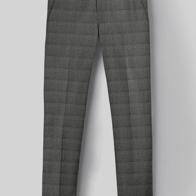 Reda Azelo Gray Checks Wool Pants