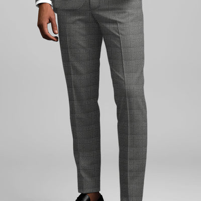 Reda Azelo Gray Checks Wool Pants