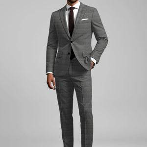 Reda Azelo Gray Checks Wool Suit