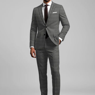 Reda Azelo Gray Checks Wool Suit