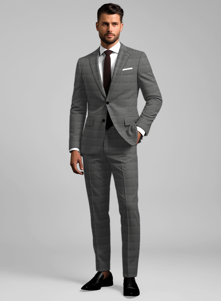 Reda Azelo Gray Checks Wool Suit
