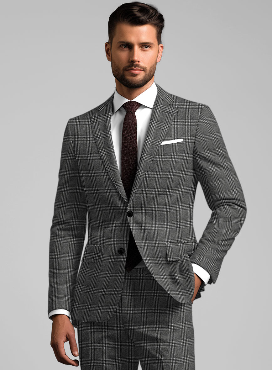 Reda Azelo Gray Checks Wool Suit
