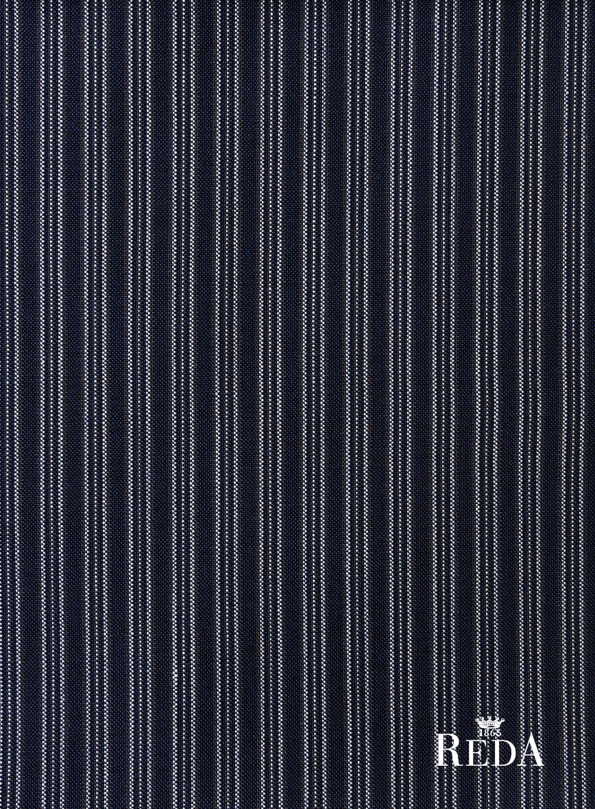 Reda Bravon Dark Blue Stripe Wool Jacket