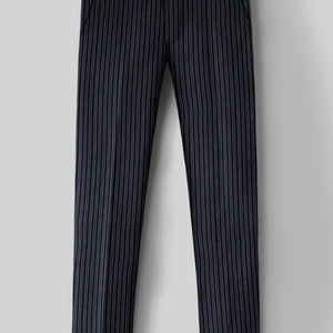 Reda Bravon Dark Blue Stripe Wool Pants
