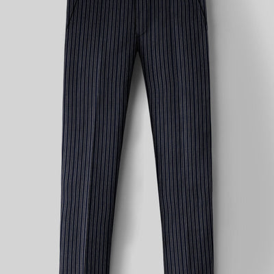 Reda Bravon Dark Blue Stripe Wool Pants