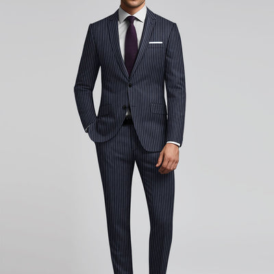 Reda Bravon Dark Blue Stripe Wool Suit