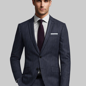 Reda Bravon Dark Blue Stripe Wool Suit