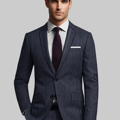 Reda Bravon Dark Blue Stripe Wool Suit