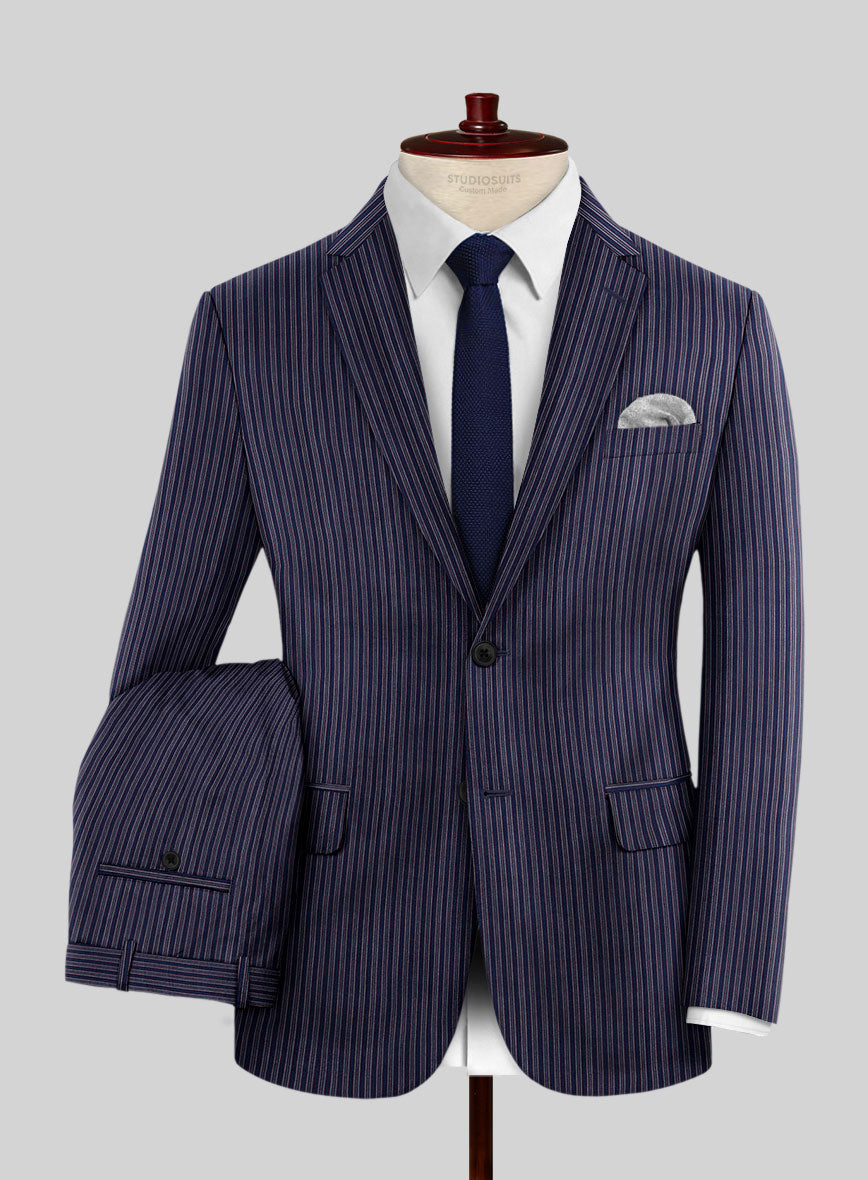Reda Bravon Navy Blue Stripe Wool Suit