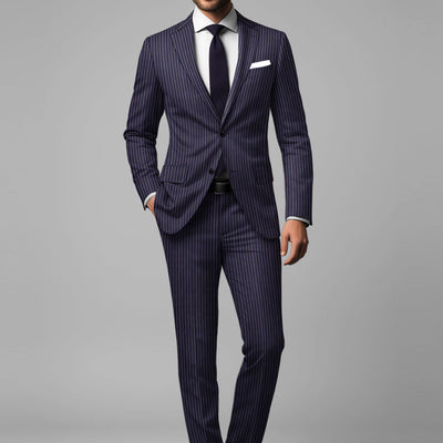 Reda Bravon Navy Blue Stripe Wool Suit