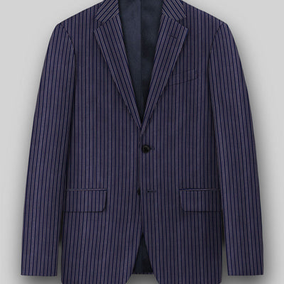 Reda Bravon Navy Blue Stripe Wool Suit