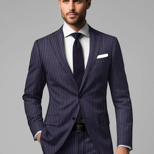 Reda Bravon Navy Blue Stripe Wool Suit