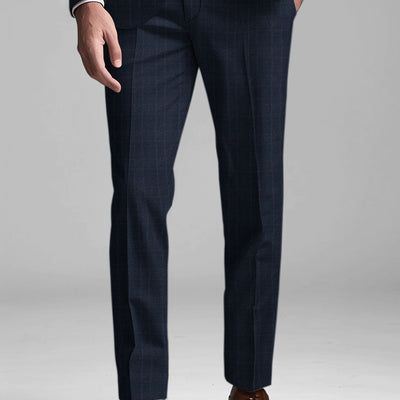 Reda Elian Blue Checks Wool Pants