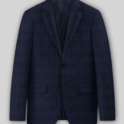 Reda Elian Blue Checks Wool Suit