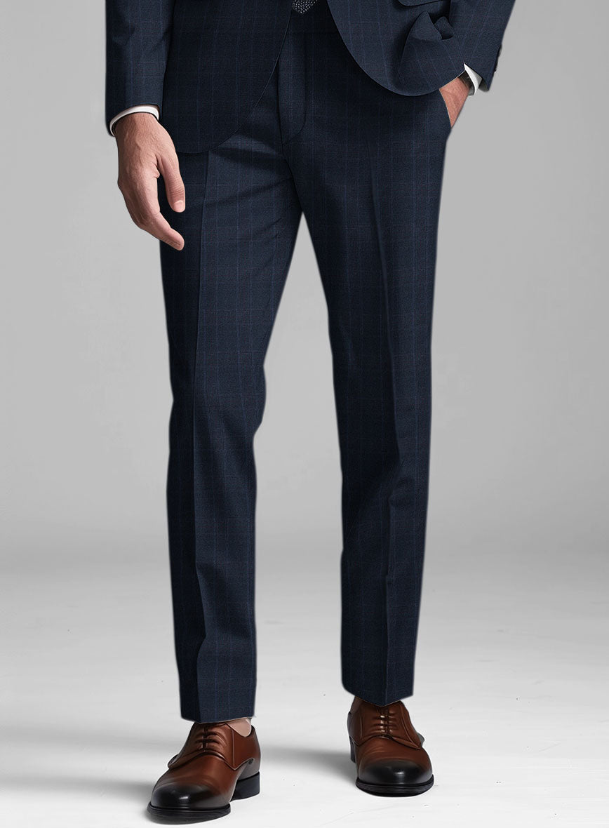 Reda Elian Blue Checks Wool Suit
