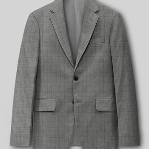 Reda Erlon Gray Checks Wool Jacket