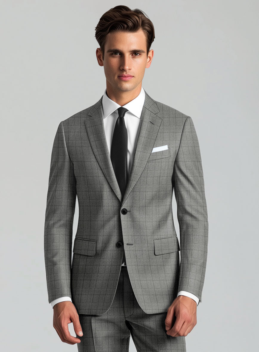 Reda Erlon Gray Checks Wool Jacket