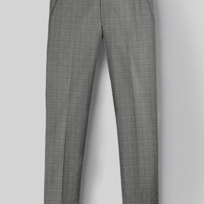Reda Erlon Gray Checks Wool Pants