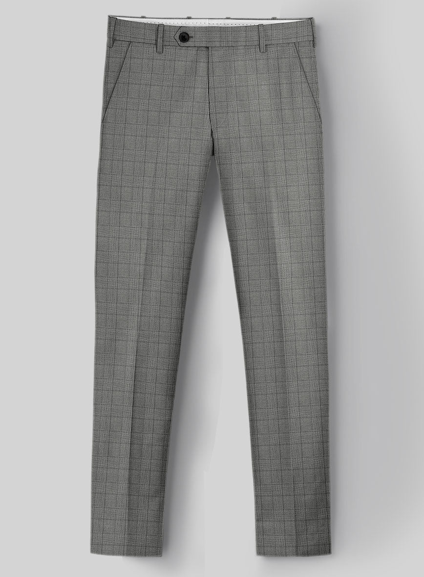 Reda Erlon Gray Checks Wool Pants
