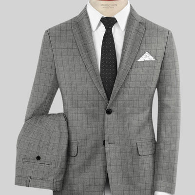 Reda Erlon Gray Checks Wool Suit
