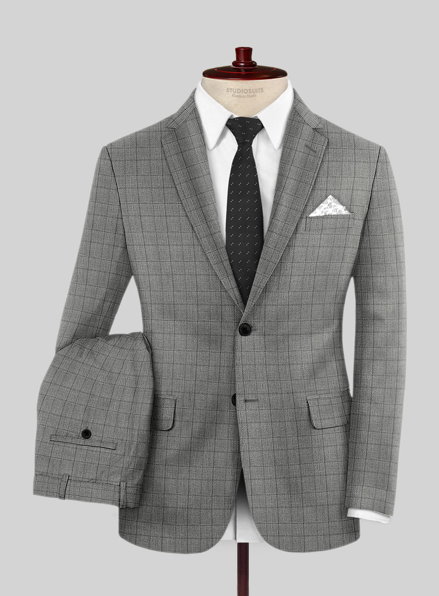 Reda Erlon Gray Checks Wool Suit