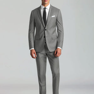 Reda Erlon Gray Checks Wool Suit