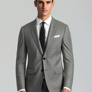 Reda Erlon Gray Checks Wool Suit