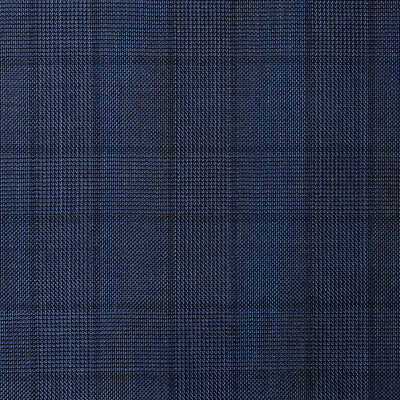 Reda Erlon Royal Blue Checks Wool Pants