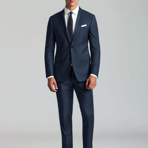 Reda Erlon Royal Blue Checks Wool Suit